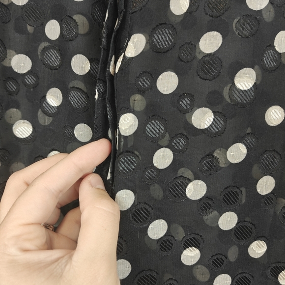 THE SHIRT By Rochelle Behrens Long Sleeve Polkadot Chiffon Mini Shirt Dress Sz S - Picture 5 of 14